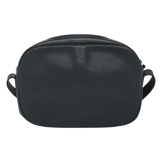 Christian Dior Vintage Flap Crossbody Bag Leather, NAVY, LEATHER, Shoulder bag