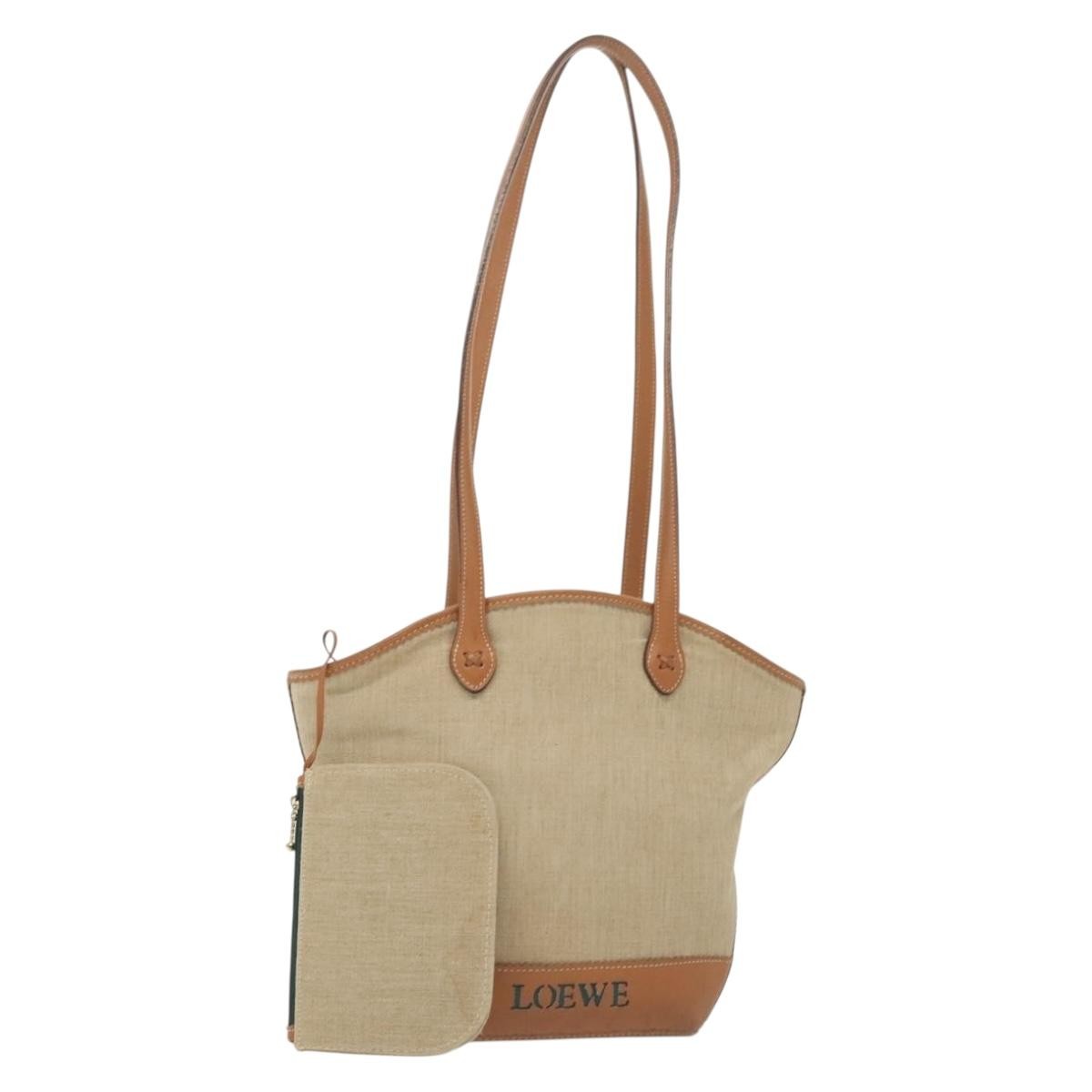 Loewe Vintage Shoulder Bag Canvas, BEIGE, CANVAS, Shoulder bag