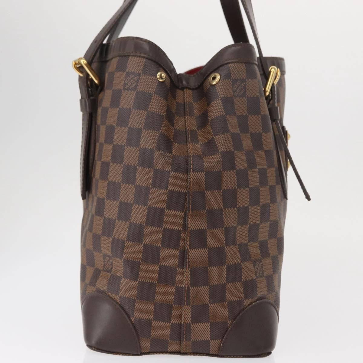 Louis Vuitton Hampstead Handbag Damier, BROWN, CANVAS, Tote bag