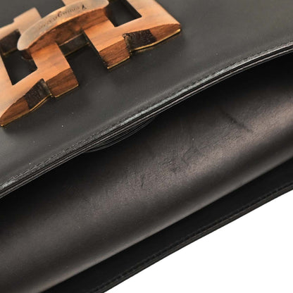 Salvatore Ferragamo Vintage Shoulder Bag Leather, BLACK, LEATHER, Shoulder bag