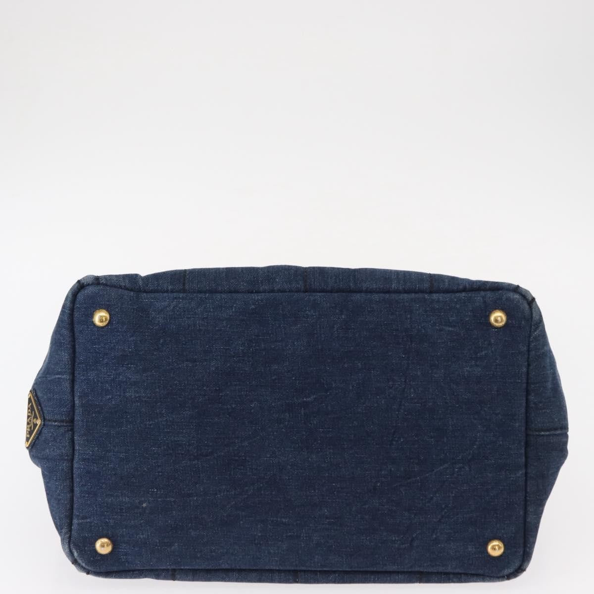 Prada Canapa Open Tote Canvas, BLUE, CANVAS, Tote bag