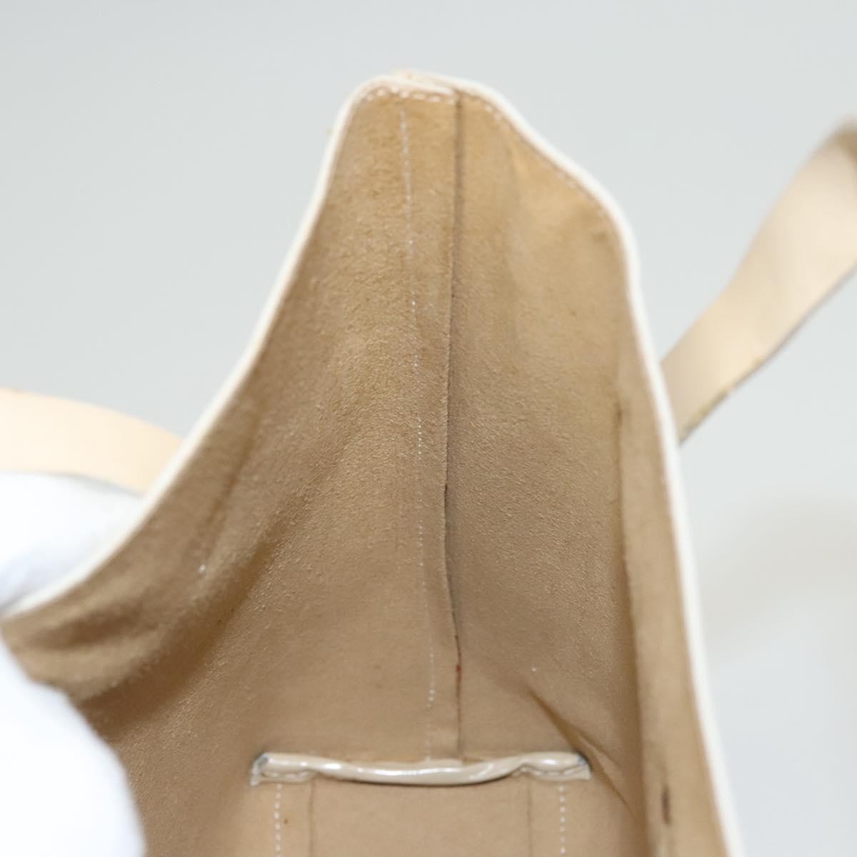 Gucci Vintage Handbag Enamel, BEIGE, PATENT_LEATHER, Handbag