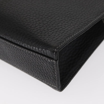 Burberry Zip Clutch Leather, BLACK, LEATHER, Clutche & pouche