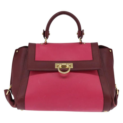 Salvatore Ferragamo Sofia Satchel Leather, PINK, LEATHER, Handbag