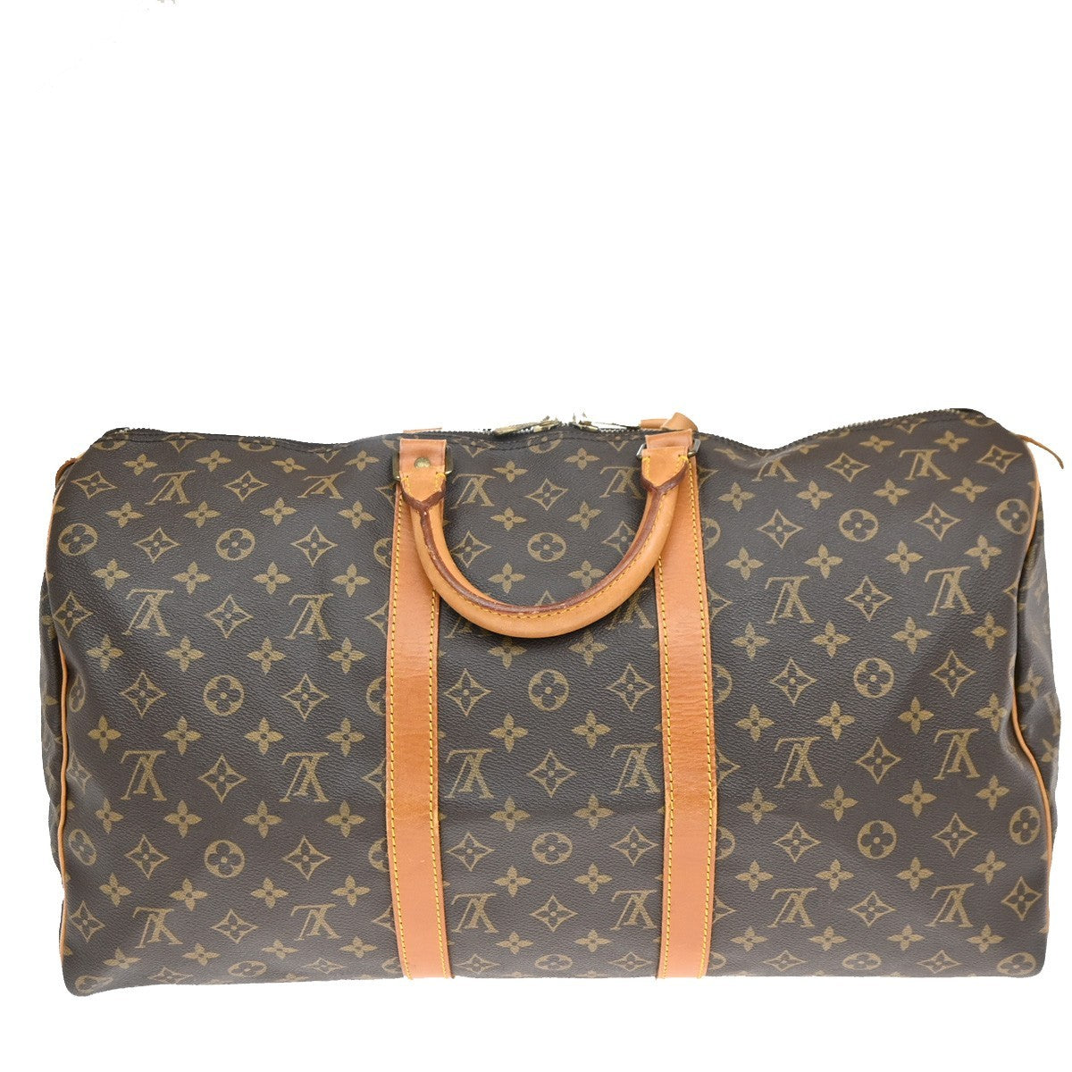 Louis Vuitton Keepall Bag Monogram Canvas, BROWN, CANVAS, Travel bag