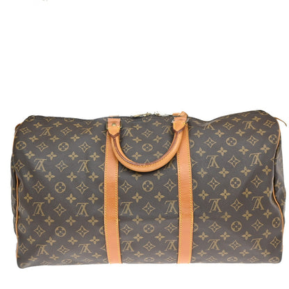 Louis Vuitton Keepall Bag Monogram Canvas, BROWN, CANVAS, Travel bag