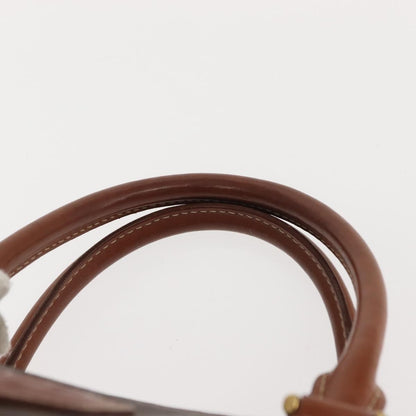 Celine Macadam Handbag Macadam with leather, BROWN, CANVAS, Handbag