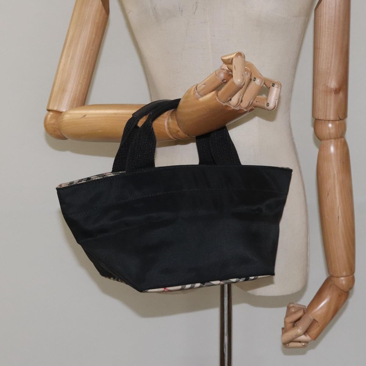 Burberry Nova Check Tote Nylon, BLACK, NYLON, Tote bag