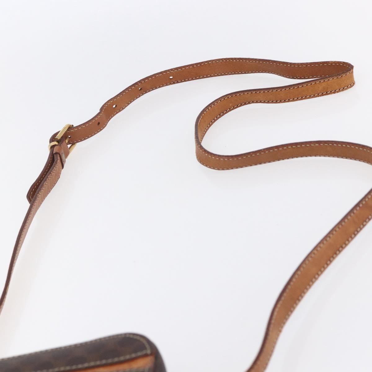 Celine Vintage Macadam Shoulder Bag Canvas and Leather, BROWN, CANVAS, Shoulder bag