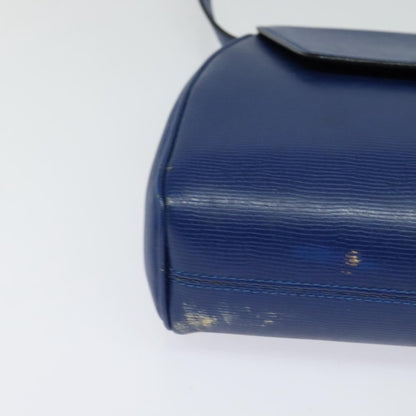 Celine Vintage Circle Logo Crossbody Bag Leather, BLUE, LEATHER, Crossbody bag