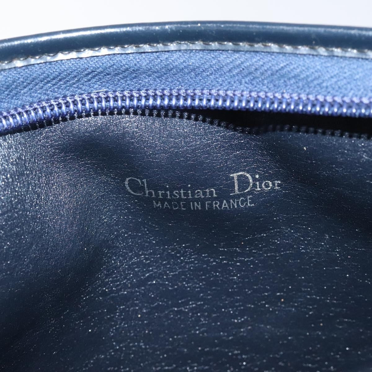 Christian Dior Vintage Trotter Shoulder Bag Canvas, NAVY, CANVAS, Shoulder bag