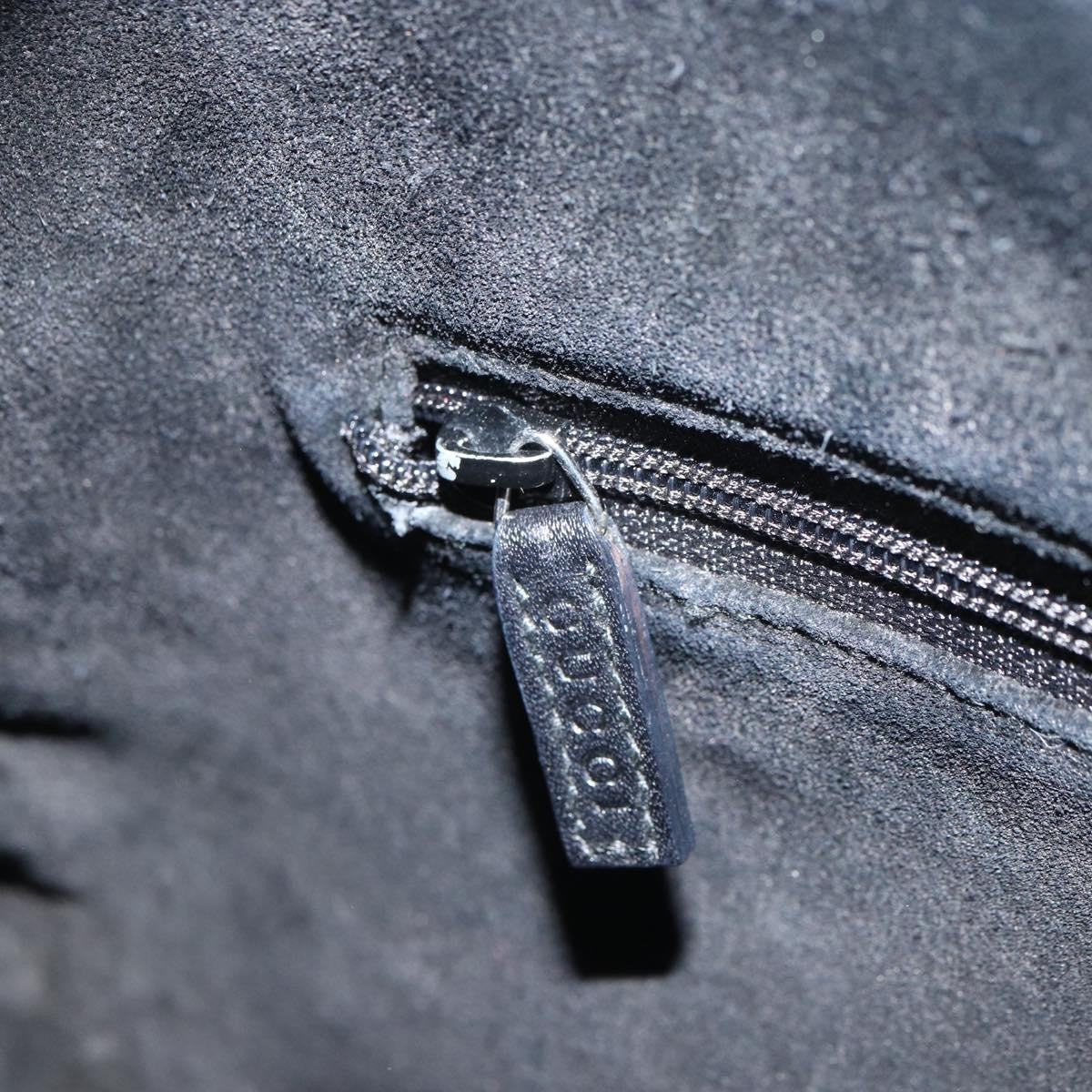 Gucci Vintage Bamboo Handle Bag Suede, BLACK, SUEDE, Handbag