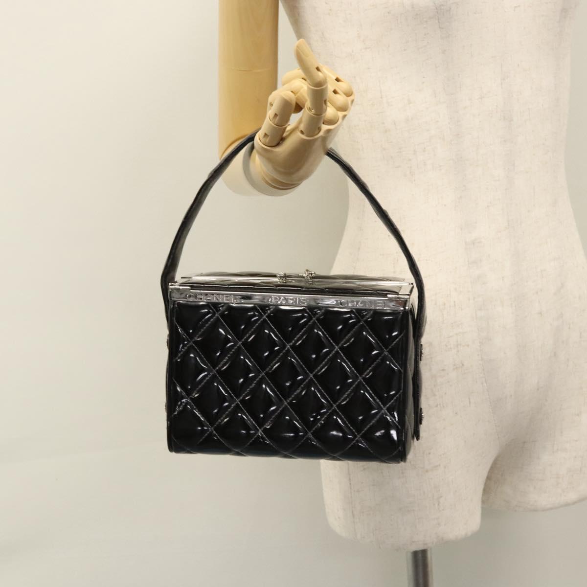 Chanel Vintage Vanity Case Patent, BLACK, PATENT_LEATHER, Toiletry Case