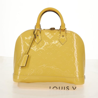 Louis Vuitton Alma Handbag Monogram Vernis, YELLOW, PATENT_LEATHER, Handbag