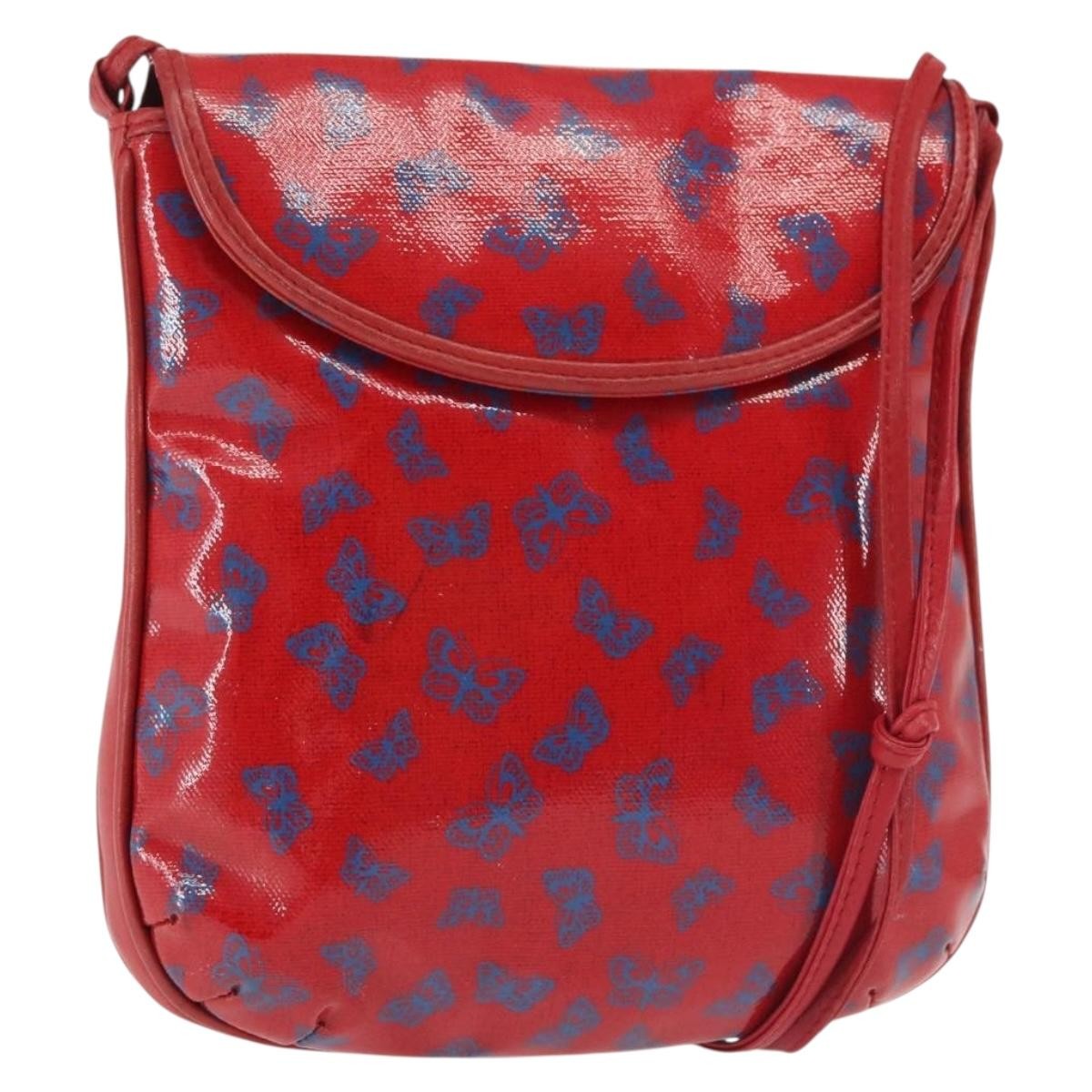 Bottega Veneta Butterfly shoulder bag PVC with Leather, RED, PVC, Shoulder bag