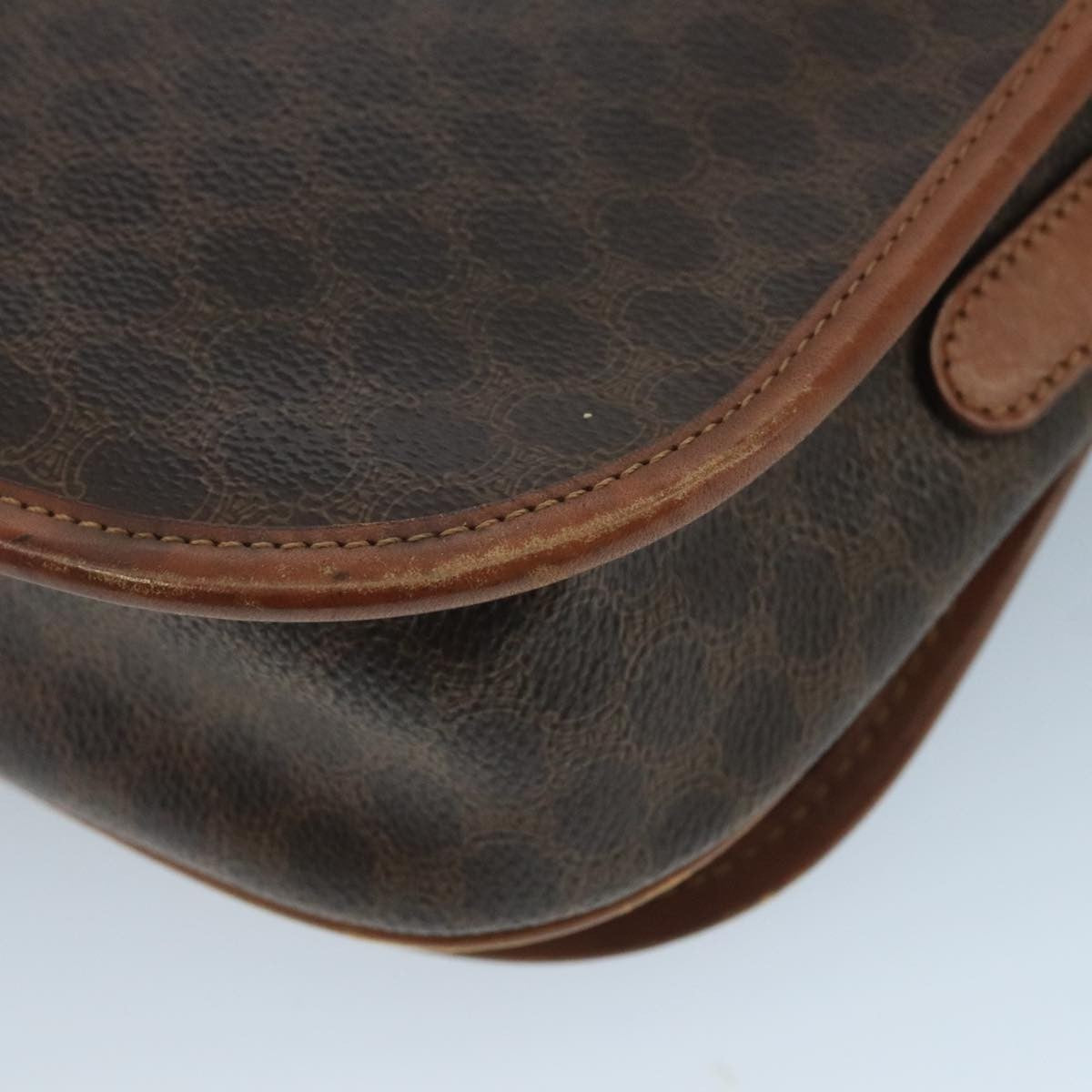 Celine Macadam Shoulder Bag PVC Leather, BROWN, CANVAS, Shoulder bag