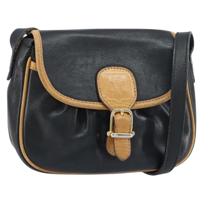 Celine Vintage Shoulder Bag Leather, BLACK, LEATHER, Shoulder bag