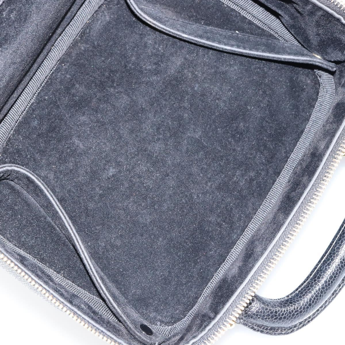 Chanel Vintage Timeless Zip Around Vanity Case Caviar, BLACK, LEATHER, Clutche & pouche