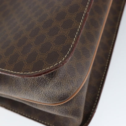 Celine Vintage Macadam Handbag Canvas, BROWN, PVC, Handbag