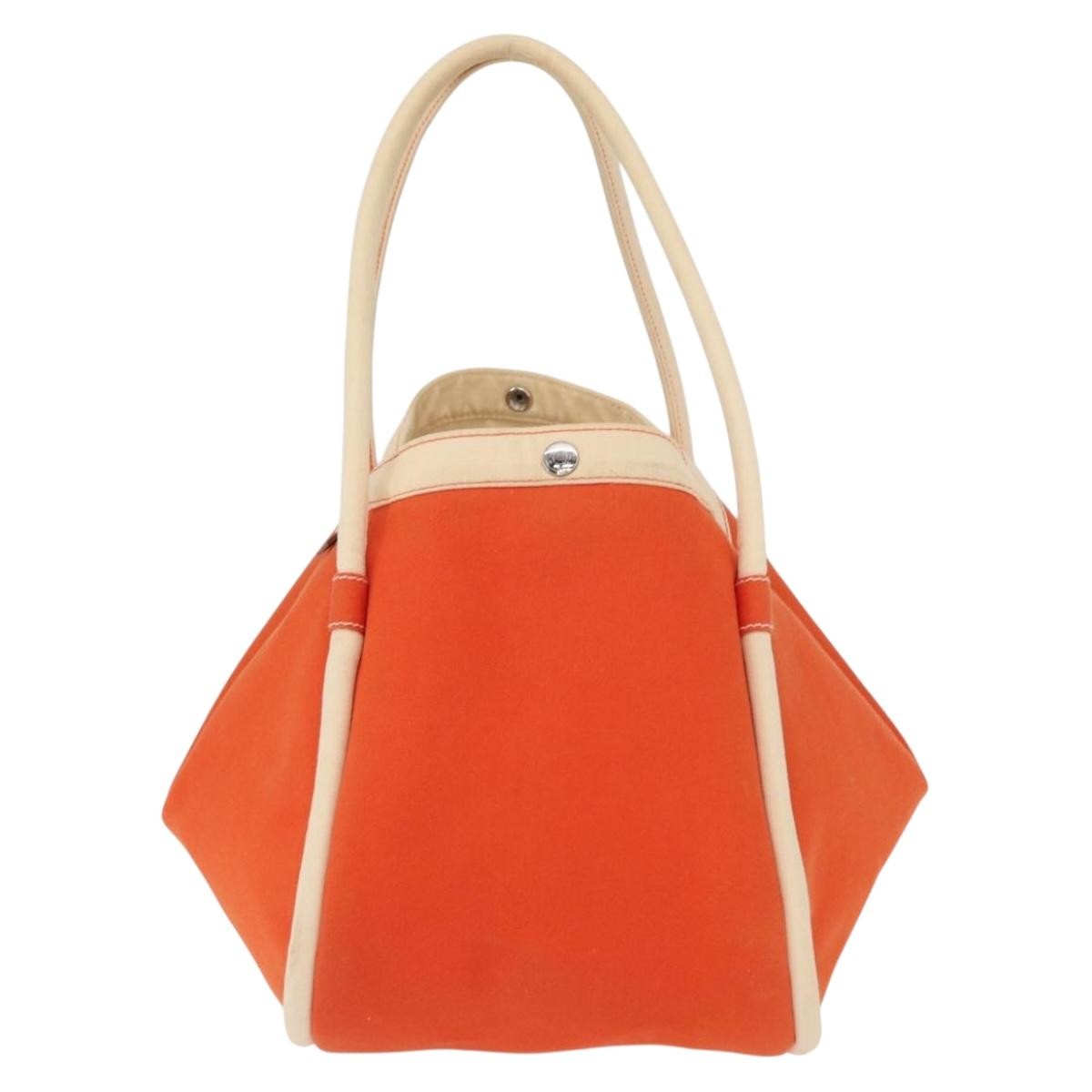 Hermes Lindy de Plage Tote Toile, Orange, Canvas, Tote Bag