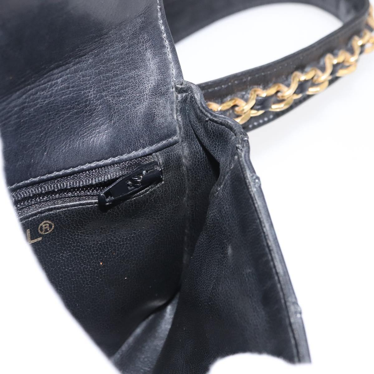 Chanel Vintage Flap Waist Bag Leather, BLACK, LEATHER, Clutche & pouche