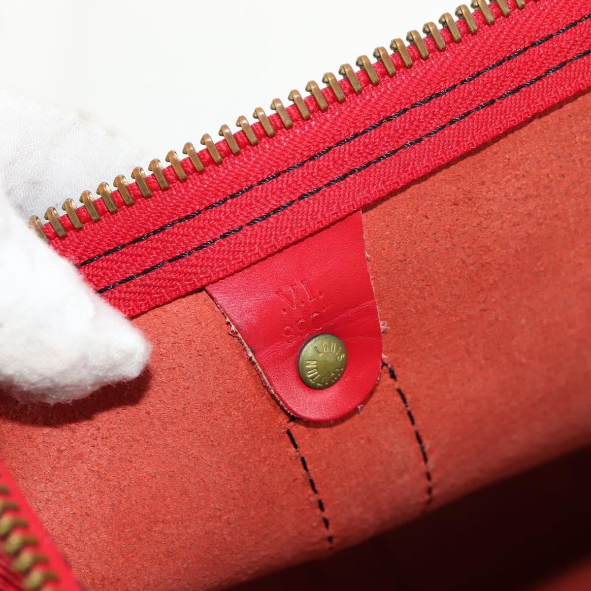 Louis Vuitton Keepall Bag Epi Leather, RED, LEATHER, Travel bag
