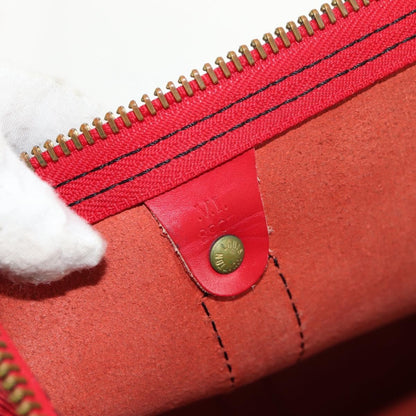 Louis Vuitton Keepall Bag Epi Leather, RED, LEATHER, Travel bag