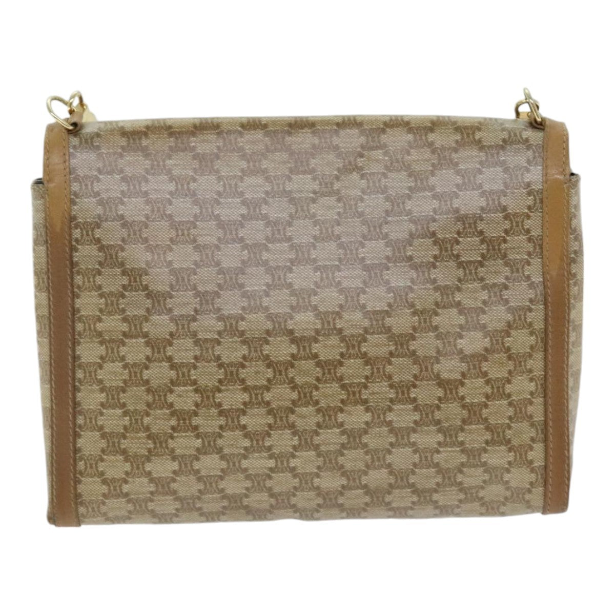 Celine Macadam Shoulder Bag Canvas, BEIGE, CANVAS, Shoulder bag