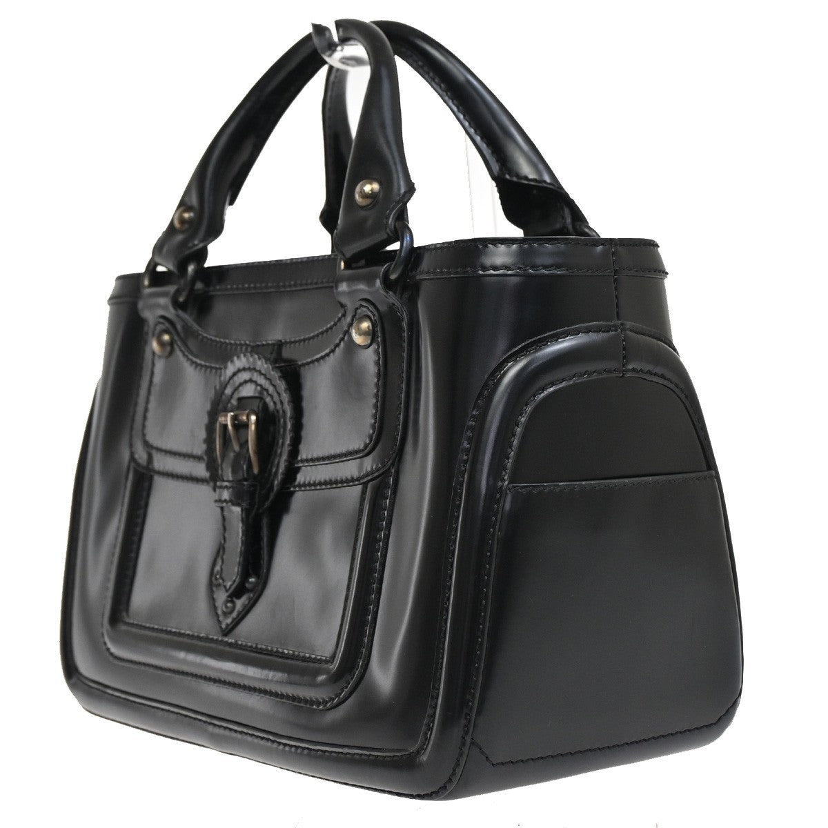 Celine Boogie Satchel Leather, BLACK, LEATHER, Tote bag