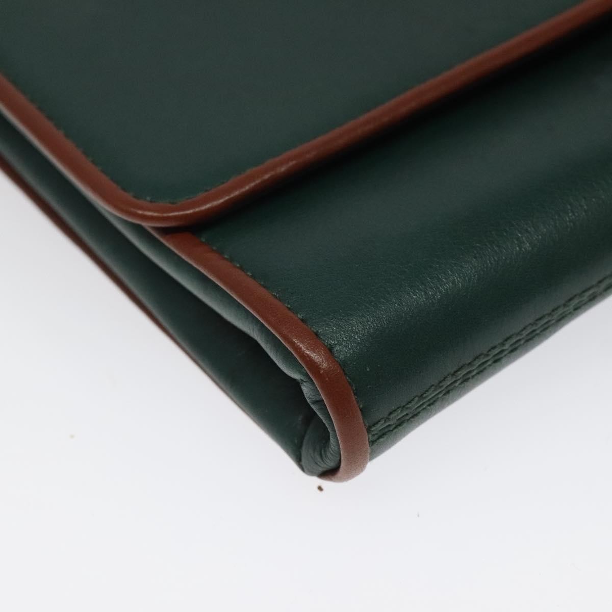 Celine Vintage Triomphe Flap Bag Leather, GREEN, LEATHER, Shoulder bag