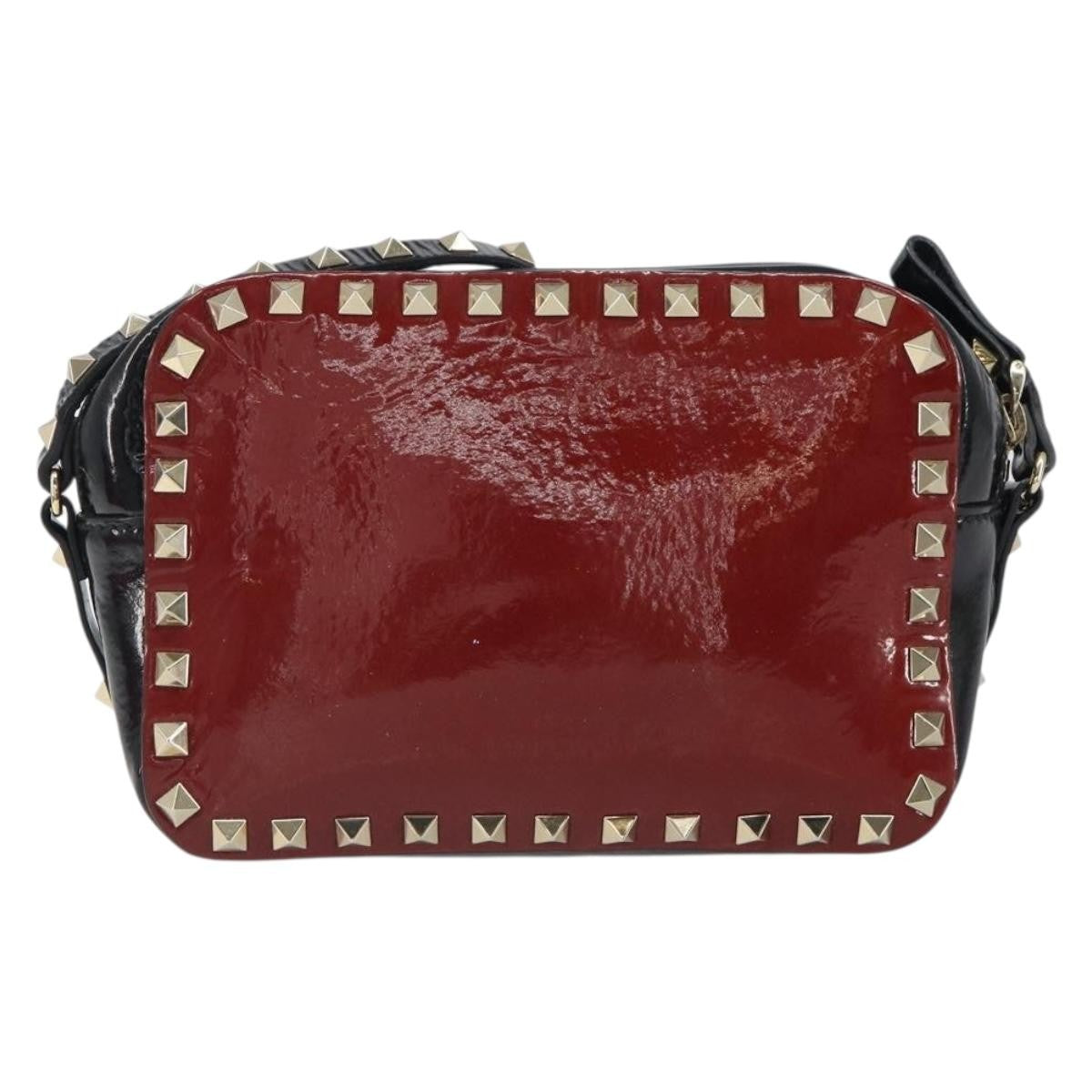 Valentino Garavani Rockstud Chain Camera Crossbody Bag Patent leather, RED, PATENT_LEATHER, Clutche & pouche