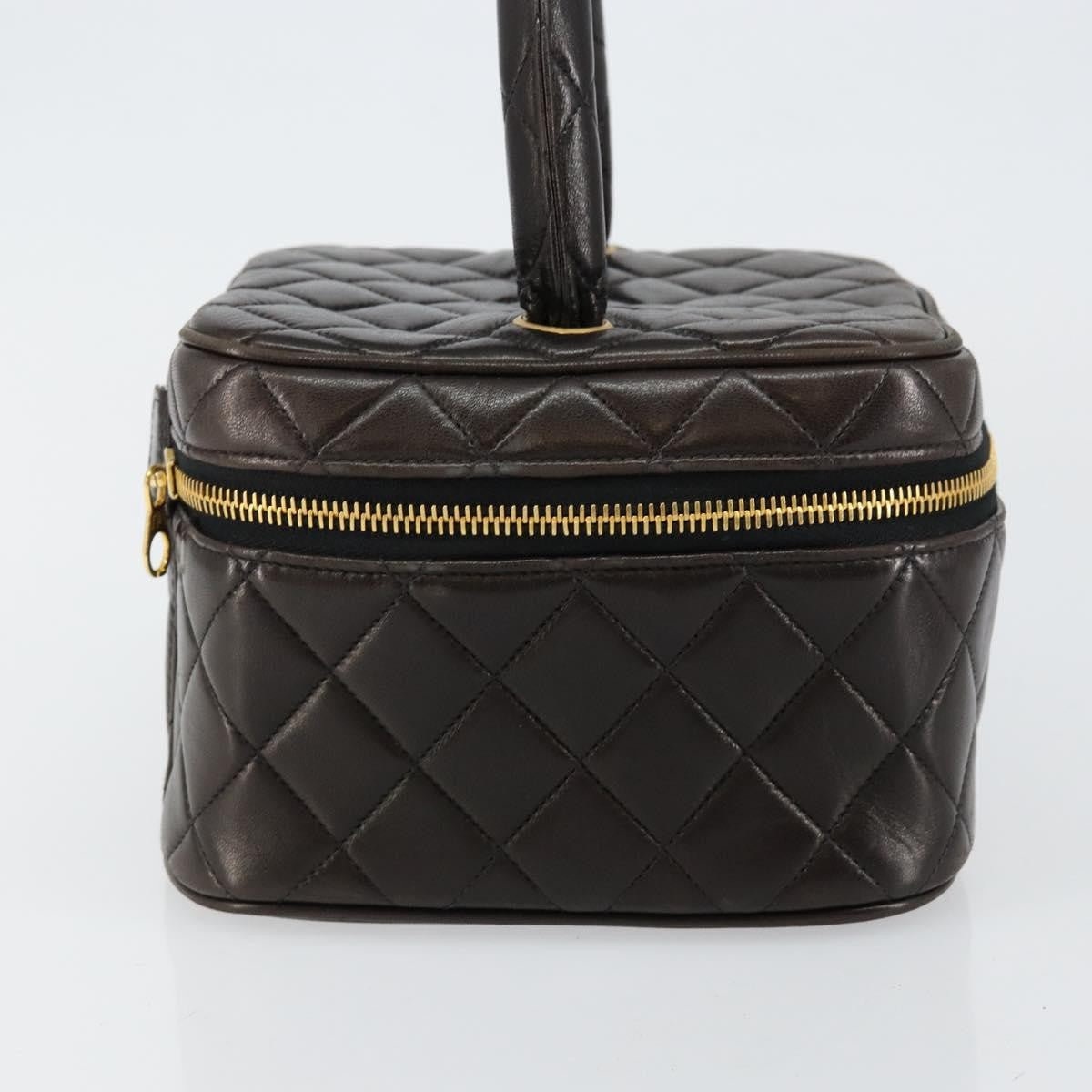 Chanel Vanity pouch Leather, BLACK, LEATHER, Toiletry Case