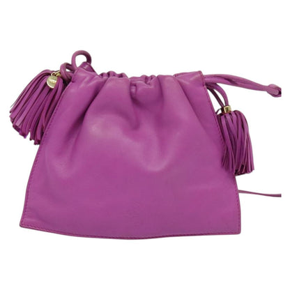 Loewe Flamenco Crossbody Bag Leather, PURPLE, LEATHER, Shoulder bag
