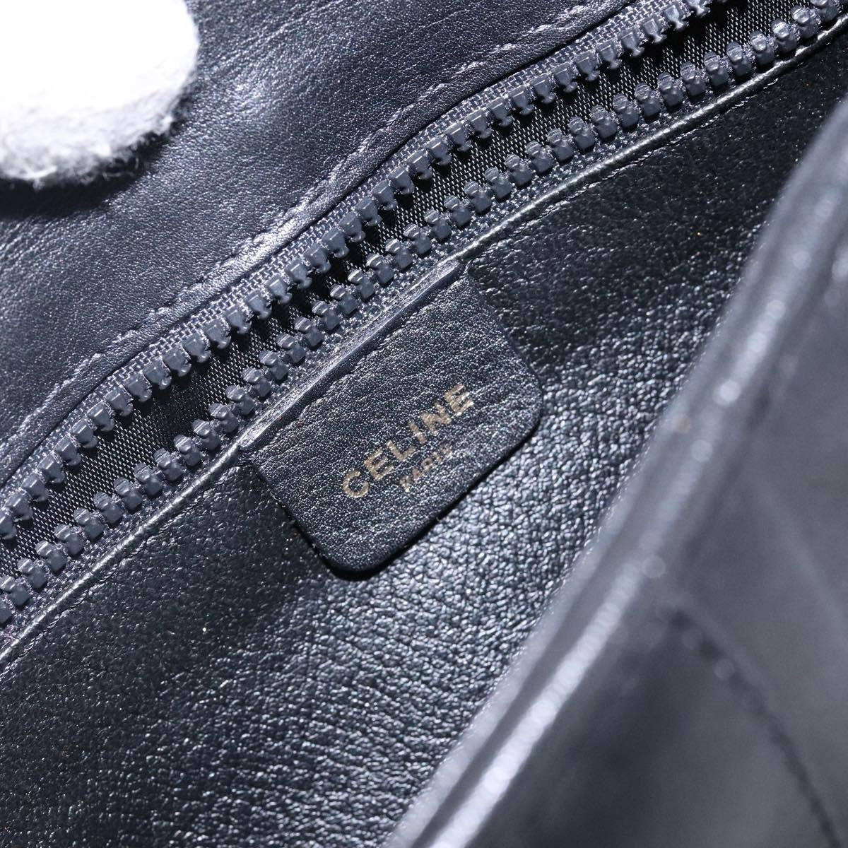 Celine Vintage Triomphe Shoulder Bag Leather, BLACK, LEATHER, Shoulder bag