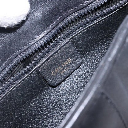 Celine Vintage Triomphe Shoulder Bag Leather, BLACK, LEATHER, Shoulder bag