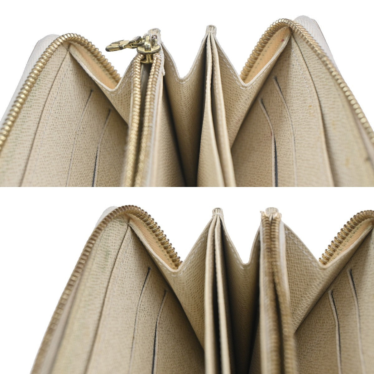 Louis Vuitton Zippy Compact Wallet Damier, WHITE, LEATHER, Wallets