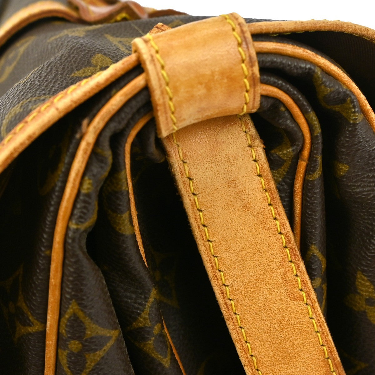 Louis Vuitton Saumur Handbag Monogram Canvas, BROWN, CANVAS, Shoulder bag
