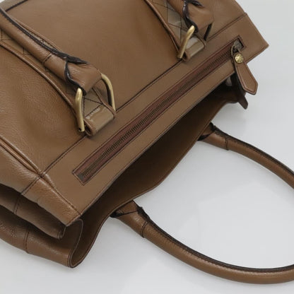 Burberry Nova Check Tote Leather, BROWN, LEATHER, Tote bag