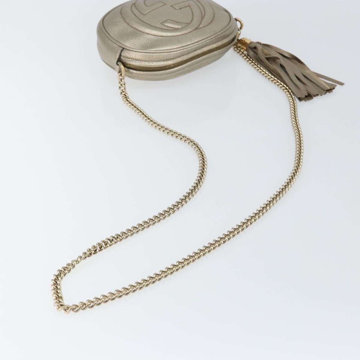 Gucci Soho Chain Bag Leather, GOLD, LEATHER, Shoulder bag