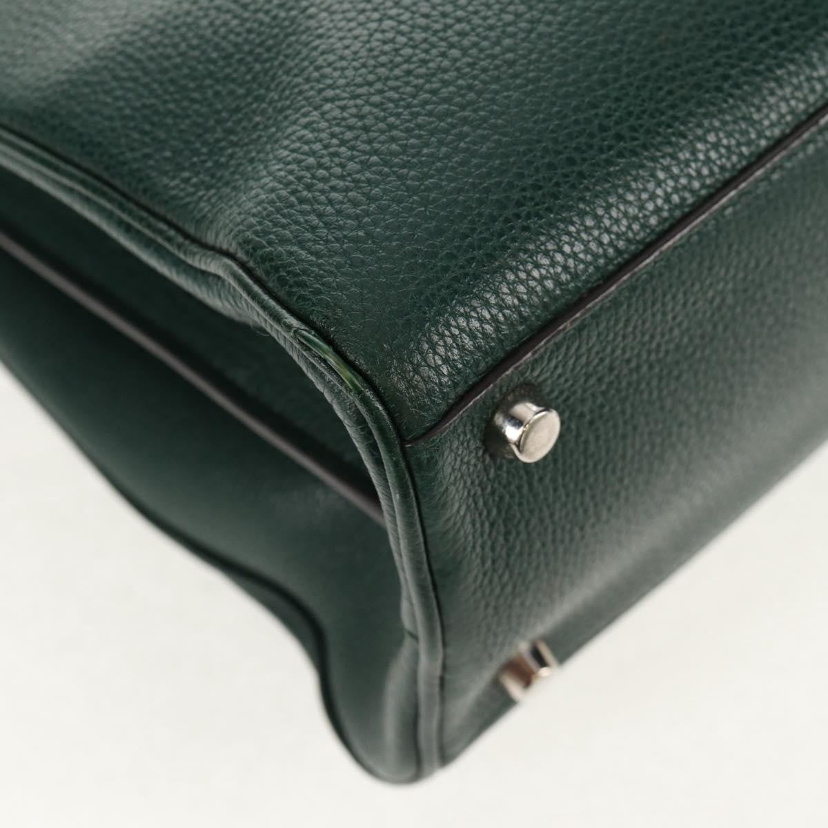 Gucci Zumi Top Handle Bag Leather, GREEN, LEATHER, Handbag