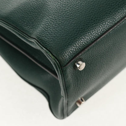 Gucci Zumi Top Handle Bag Leather, GREEN, LEATHER, Handbag