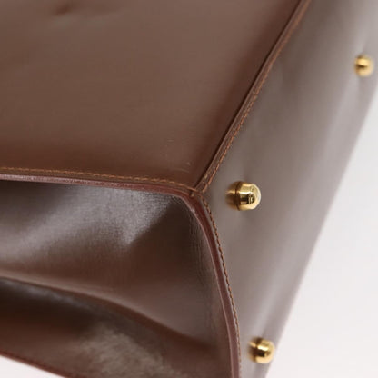 Gucci Vintage Lady Lock Top Handle Bag Leather, BROWN, LEATHER, Handbag