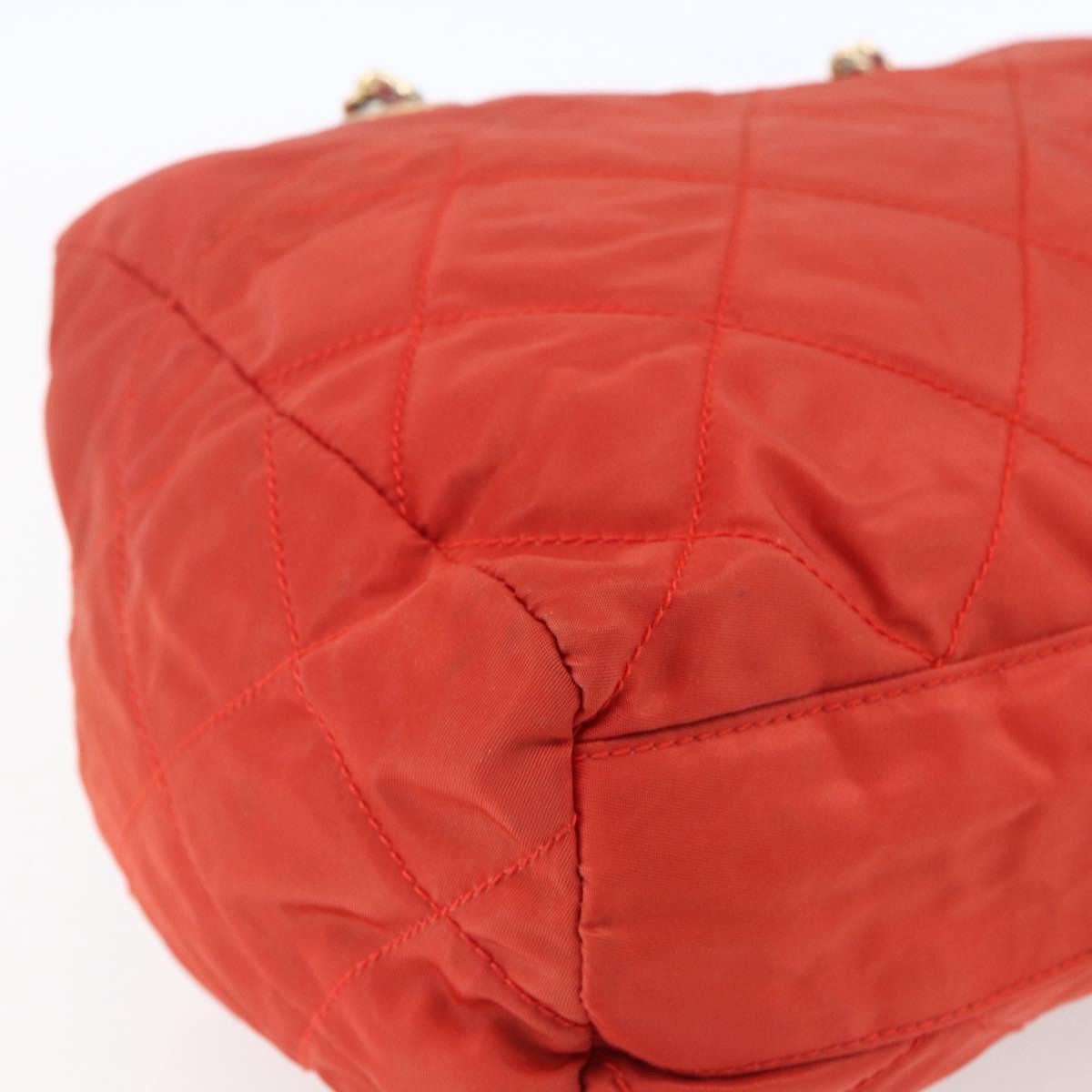 Prada Chain Shoulder Bag Tessuto, ORANGE, NYLON, Shoulder bag