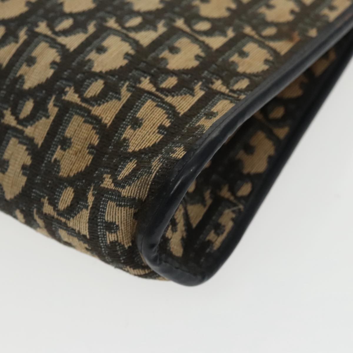 Christian Dior Vintage Trotter Shoulder Bag Canvas, NAVY, CANVAS, Shoulder bag