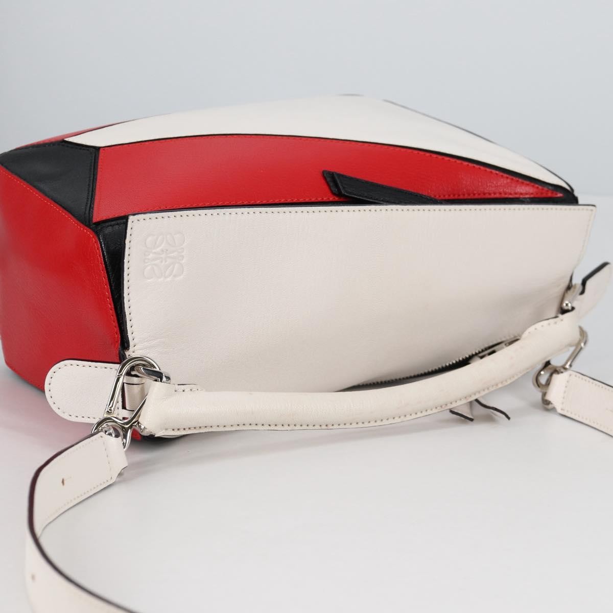 Loewe Puzzle Bag Leather, WHITE, LEATHER, Handbag