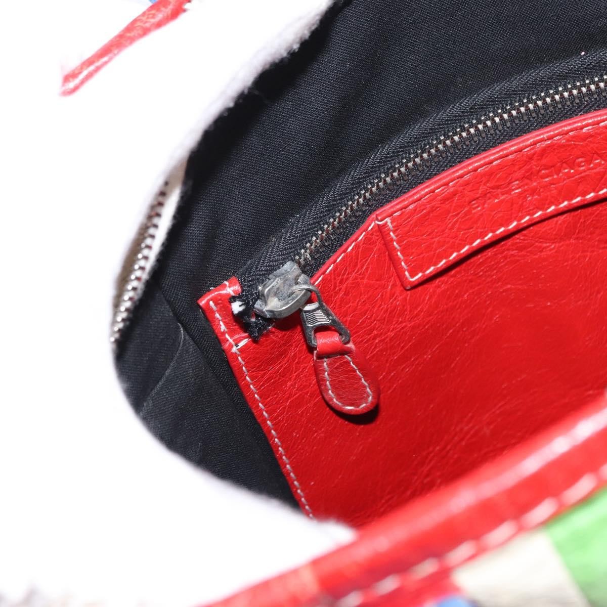 Balenciaga Bazar Convertible Tote Striped Leather, MULTICOLOUR, LEATHER, Tote bag