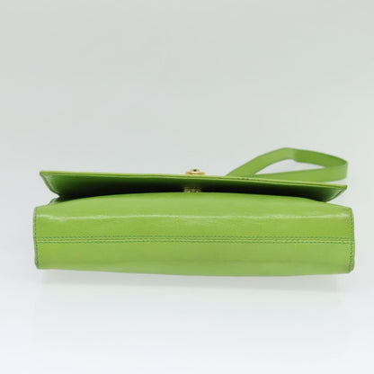 Celine Flap Shoulder Bag Leather, GREEN, LEATHER, Shoulder bag