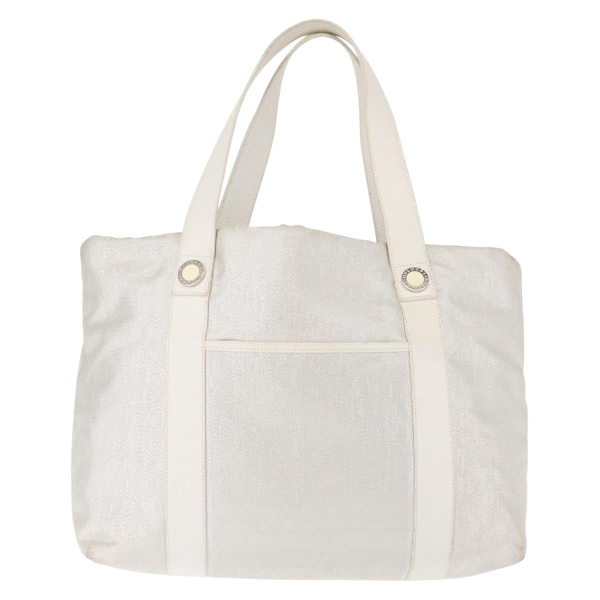Bvlgari Logomania Tote bag Canvas, SILVER, CANVAS, Tote bag
