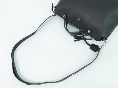Fendi By The Way Satchel Leather, BLACK, LEATHER, Handbag