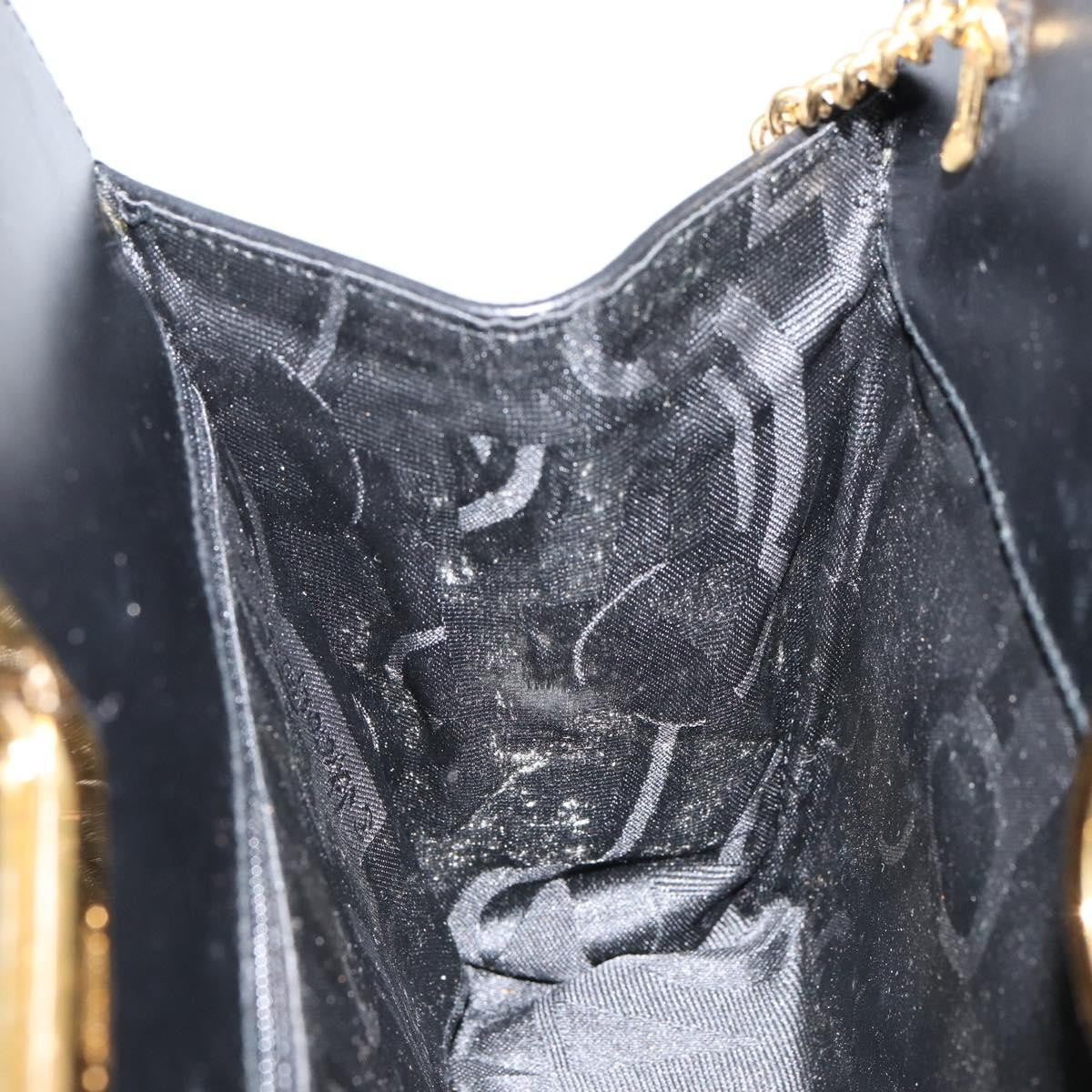 Salvatore Ferragamo Vintage Gancini Chain Shoulder Bag Leather, BLACK, LEATHER, Shoulder bag